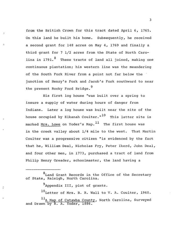 The Coulter Family of Catawba County, North Carolina, by Victor A. Coulter: Page 11
