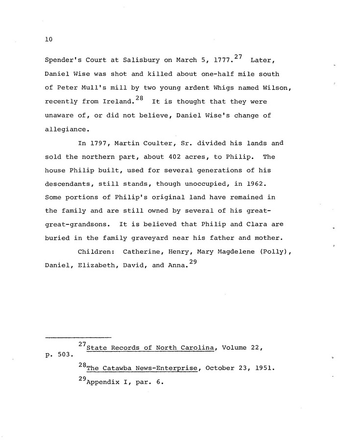 The Coulter Family of Catawba County, North Carolina, by Victor A. Coulter: Page 18