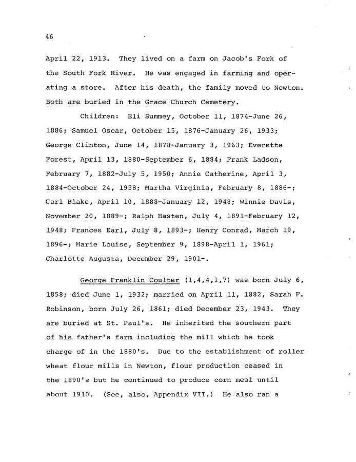The Coulter Family of Catawba County, North Carolina, by Victor A. Coulter: Page 54