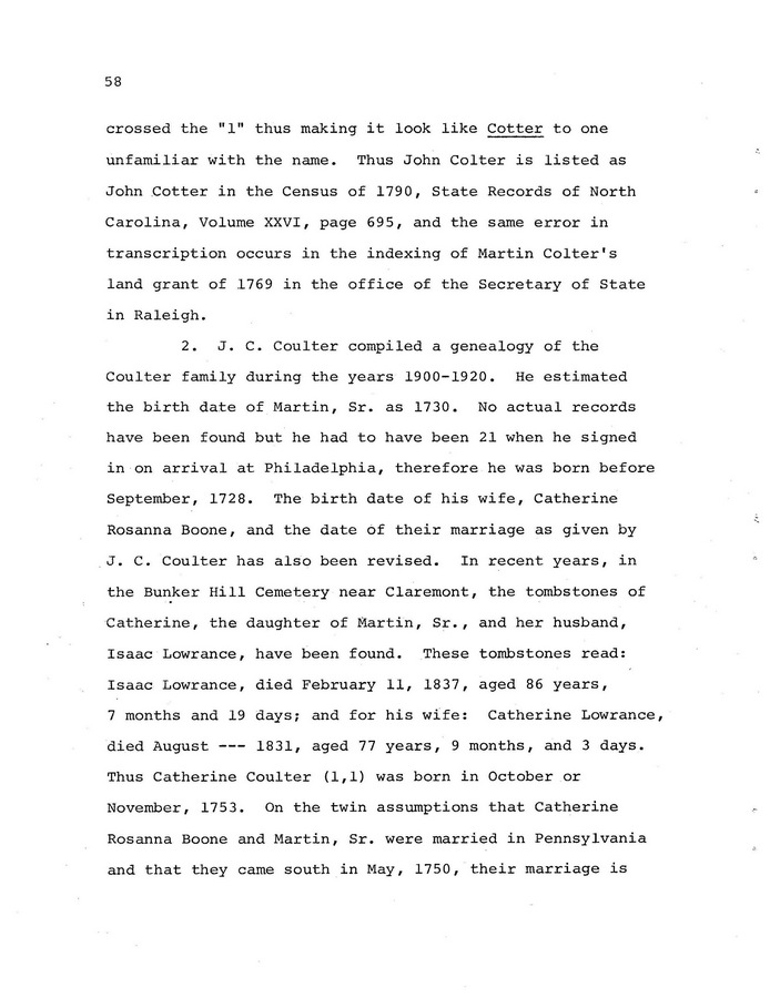 The Coulter Family of Catawba County, North Carolina, by Victor A. Coulter: Page 66