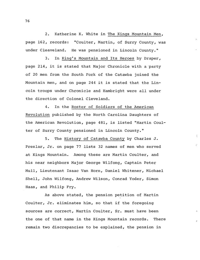 The Coulter Family of Catawba County, North Carolina, by Victor A. Coulter: Page 84