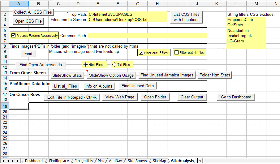 site analysis sheet